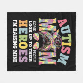 Autisme moeder opvoeden held Messy Bun Autistisch Fleece Deken (Voorkant (Horizontaal))