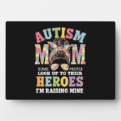Autisme moeder opvoeden held Messy Bun Autistisch Fotoplaat (voorkant)
