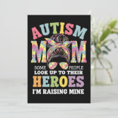 Autisme moeder opvoeden held Messy Bun Autistisch Kaart (Staand voorkant)