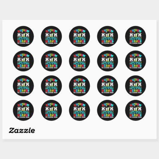 Autisme moeder opvoeden held moeder zoon autisme A Ronde Sticker (Vel)