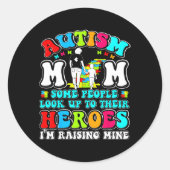 Autisme moeder opvoeden held moeder zoon autisme A Ronde Sticker (Voorkant)