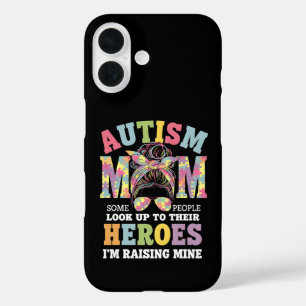 Autisme Moeder Opvoeden Held Rommelige Knot Autist iPhone 16 Hoesje