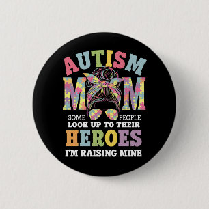 Autisme Moeder Opvoeden Held Rommelige Knot Autist Ronde Button 5,7 Cm
