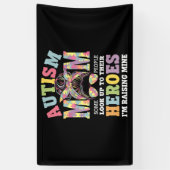 Autisme Moeder Opvoeden Held Rommelige Knot Autist Spandoek (Verticaal)