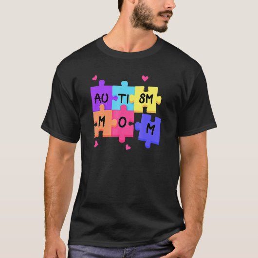 Autisme Moeder Puzzel Steun Moeder Vrouwen Autisme T-shirt (Voorkant)