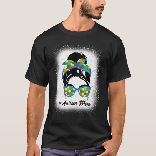 Autisme Moeder Puzzelstuk Bril Autisme Moeder T-shirt (Voorkant)