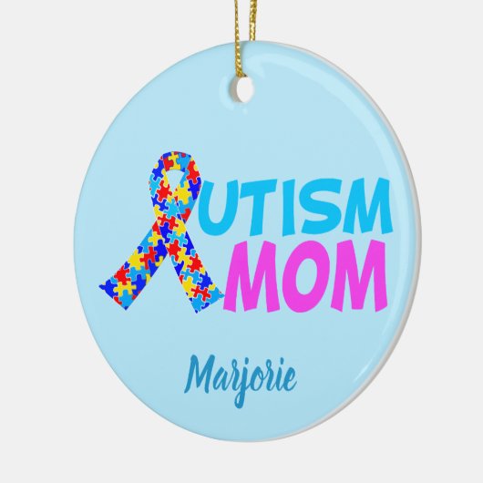 Autisme moeder Schattigee aangepaste Moederdag Keramisch Ornament (Links)