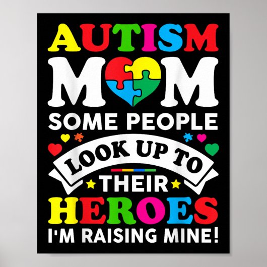 Autisme moeder verhogen Hero Autisme Bewustzijn mo Poster (Voorkant)