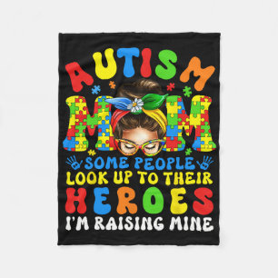 Autisme moeder verhogen Hero Groovy Autisme Bewust Fleece Deken