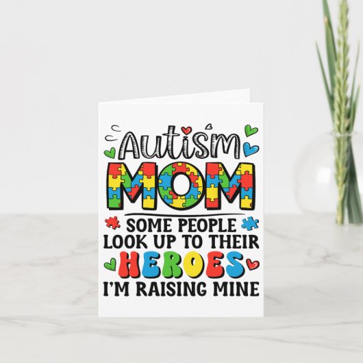 Autisme moeder verhogen Hero Groovy Autisme Bewust Kaart (Voorkant)