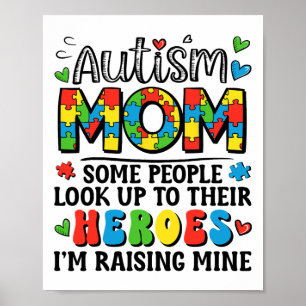 Autisme moeder verhogen Hero Groovy Autisme Bewust Poster