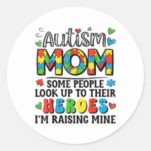 Autisme moeder verhogen Hero Groovy Autisme Bewust Ronde Sticker