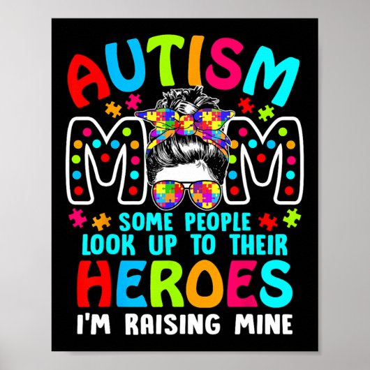Autisme moeder verhogen van een Hero Puzzel Stuk O Poster (Voorkant)
