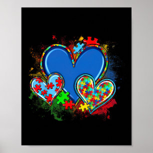 Autisme moeder Waterverf hart neurodiversiteit Poster