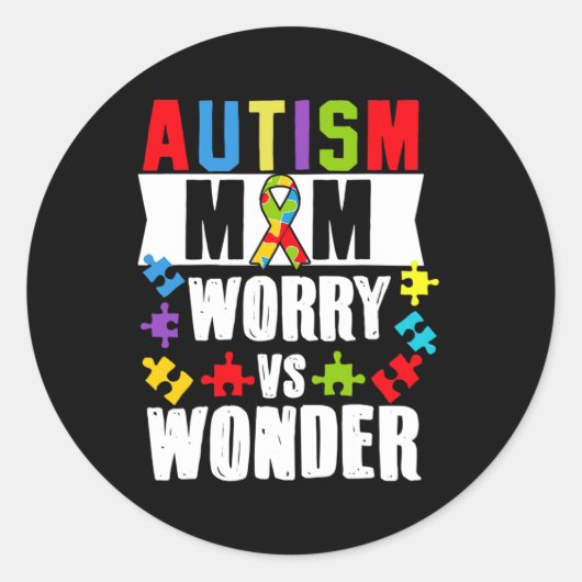 Autisme Moeder zorgen vs wonder handicaps Ronde Sticker (Voorkant)