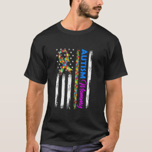 Autisme Moeders Amerikaanse Vlag Legpuzzel Lint St T-shirt