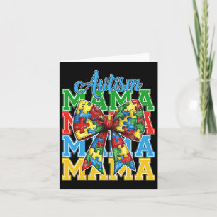Autisme Mom Neuro Diverse Coquette Bow Mama Mother Kaart