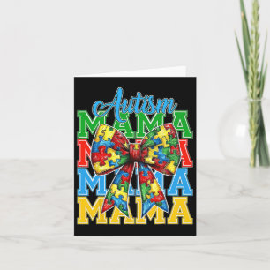 Autisme Mom Neuro Diverse Coquette Bow Mama Mother Kaart