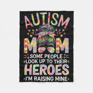 Autisme Mom Raising Hero Puzzel Stuk Art Autisme A Fleece Deken