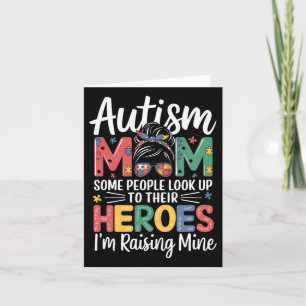 Autisme Mom Raising Hero Puzzel Stuk Ontwerp Autis Kaart