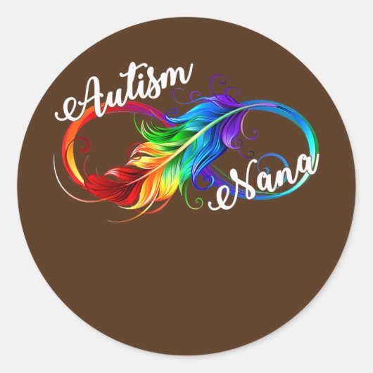 Autisme Nana Autism Awareness Neurodiversity Ronde Sticker (Voorkant)