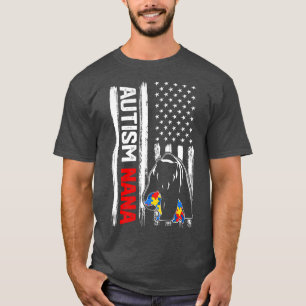  autisme Nana Beer Amerikaanse vlag T-shirt