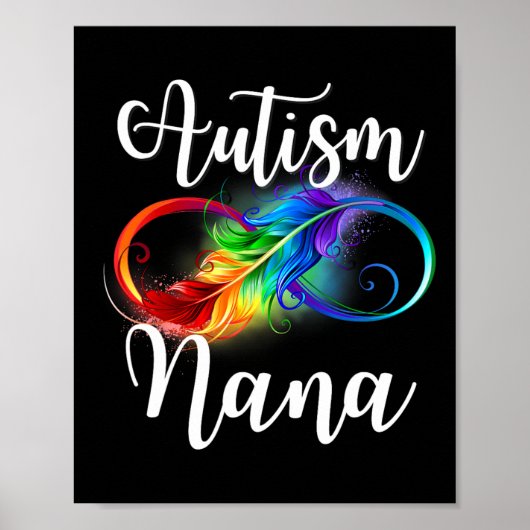 Autisme Nana Neurodiversiteit Rainbow Infinity Tek Poster (Voorkant)