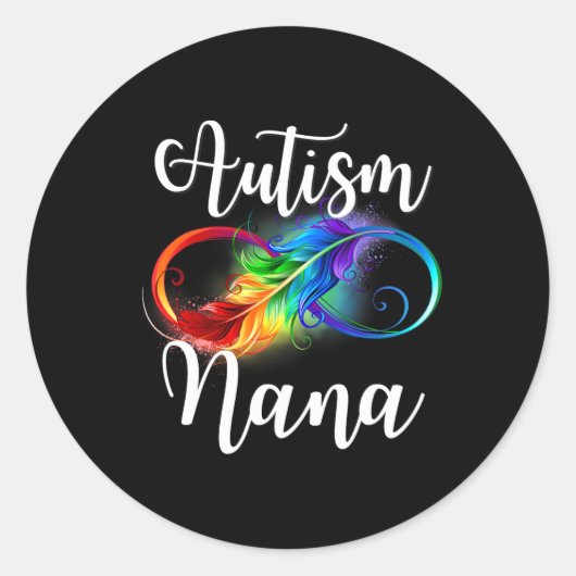 Autisme Nana Neurodiversiteit Rainbow Infinity Tek Ronde Sticker (Voorkant)