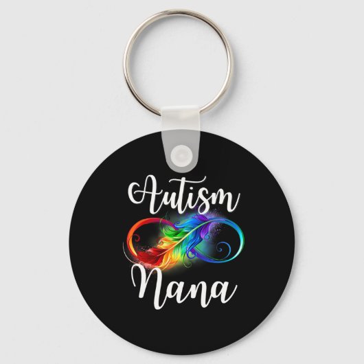 Autisme Nana Neurodiversiteit Rainbow Infinity Tek Sleutelhanger (Voorkant)