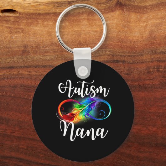 Autisme Nana Neurodiversiteit Rainbow Infinity Tek Sleutelhanger (Voorkant)
