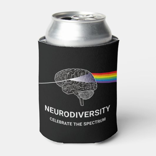 Autisme neurodiversity Spectrum ASD ADHD Rainbow B Blikjeskoeler (Blikje Voorkant)