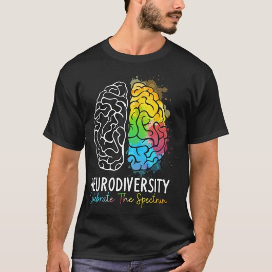 Autisme neurodiversity Spectrum ASD ADHD Rainbow B T-shirt (Voorkant)