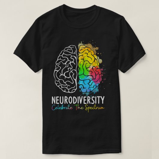 Autisme neurodiversity Spectrum ASD ADHD Rainbow B T-shirt (Design voorkant)