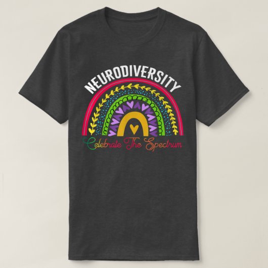Autisme neurodiversity Spectrum ASD ADHD Rainbow B T-shirt (Design voorkant)
