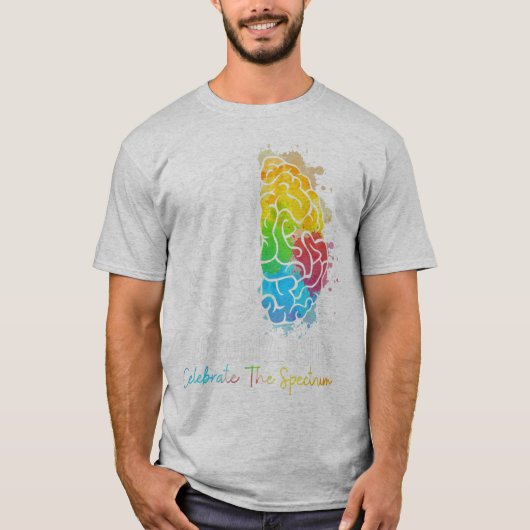 Autisme neurodiversity Spectrum ASD ADHD Rainbow B T-shirt (Voorkant)