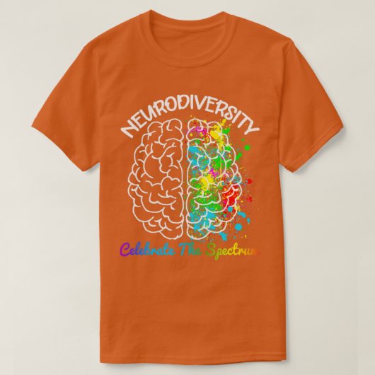 Autisme neurodiversity Spectrum ASD ADHD Rainbow B T-shirt (Design voorkant)