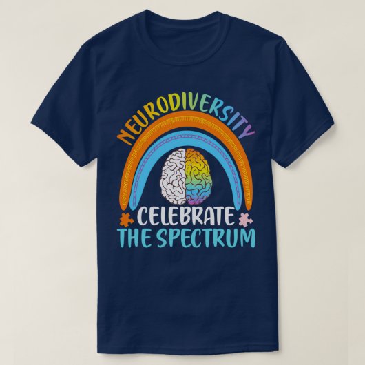 Autisme neurodiversity Spectrum ASD ADHD Rainbow B T-shirt (Design voorkant)
