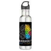 Autisme neurodiversity Spectrum ASD ADHD Rainbow B Waterfles (Voorkant)