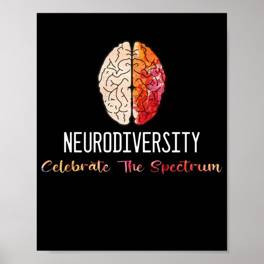 Autisme neurodiversity Spectrum ASD ADHD Rainbow Poster (Voorkant)