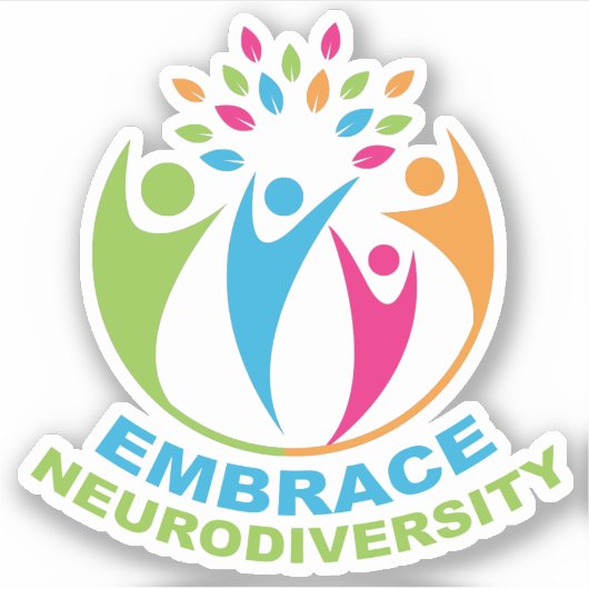 Autisme neurodiversity Spectrum Cute Colorful Sticker (Voorkant)