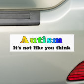 Autisme: Niet zoals jij denkt Bumpersticker (Op auto)