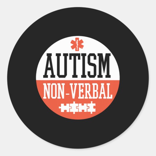 Autisme Non-verbale Autisme Bewustzijn Badge Desig Ronde Sticker (Voorkant)