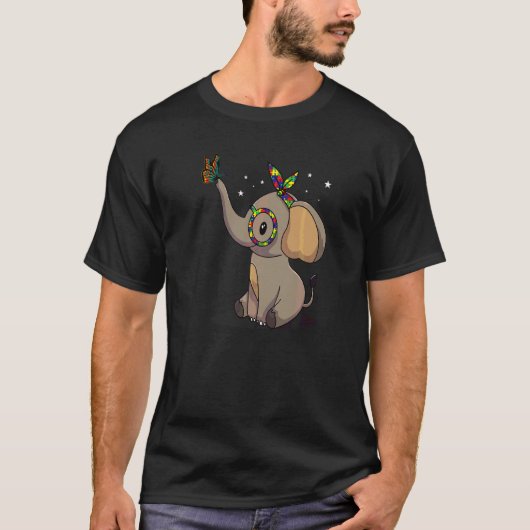 Autisme Olifant Bril Bewustzijn Moeder Kind T-shirt (Voorkant)