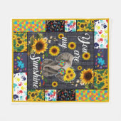 Autisme Olifant Zonnebloem Je bent mijn zonneschij Fleece Deken (Voorkant (Horizontaal))