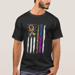 Autisme Oma Amerikaanse Vlag Legpuzzel Lint Steun T-shirt