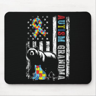 Autisme Oma Beer met puzzels & amp; USA Flag Di Muismat