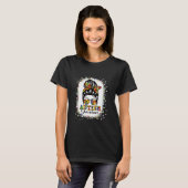Autisme Oma Leven Rommelige Knot Gebleekt Moederda T-shirt (Voorkant volledig)