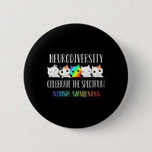 Autisme Omarm Neurodiversiteit Vier Het Spectrum Ronde Button 5,7 Cm