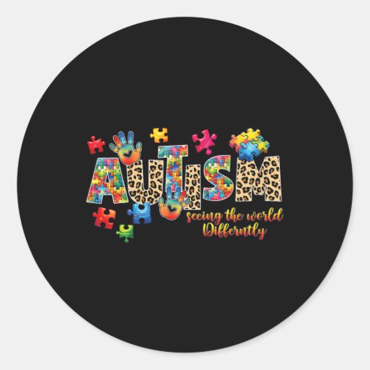 Autisme Ondersteuning Docent Vrouwen Kinder Autism Ronde Sticker (Voorkant)