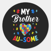 Autisme ondersteuning en bewustzijn Mijn autistisc Ronde Sticker (Voorkant)